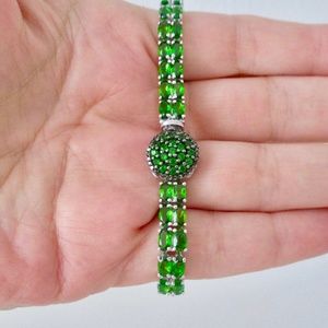 LAST CALL!! 12.78 tcw Diopside Platinum Bracelet